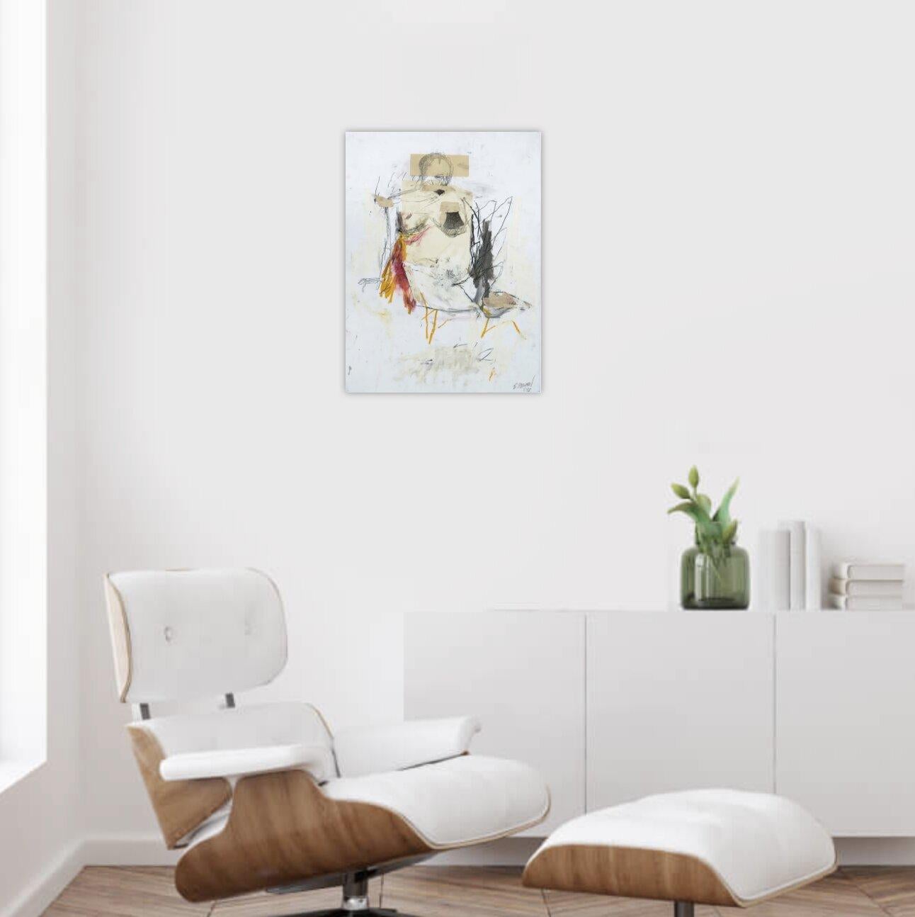 'Untitled' oil pastel, collage, and graphite on paper 18x24