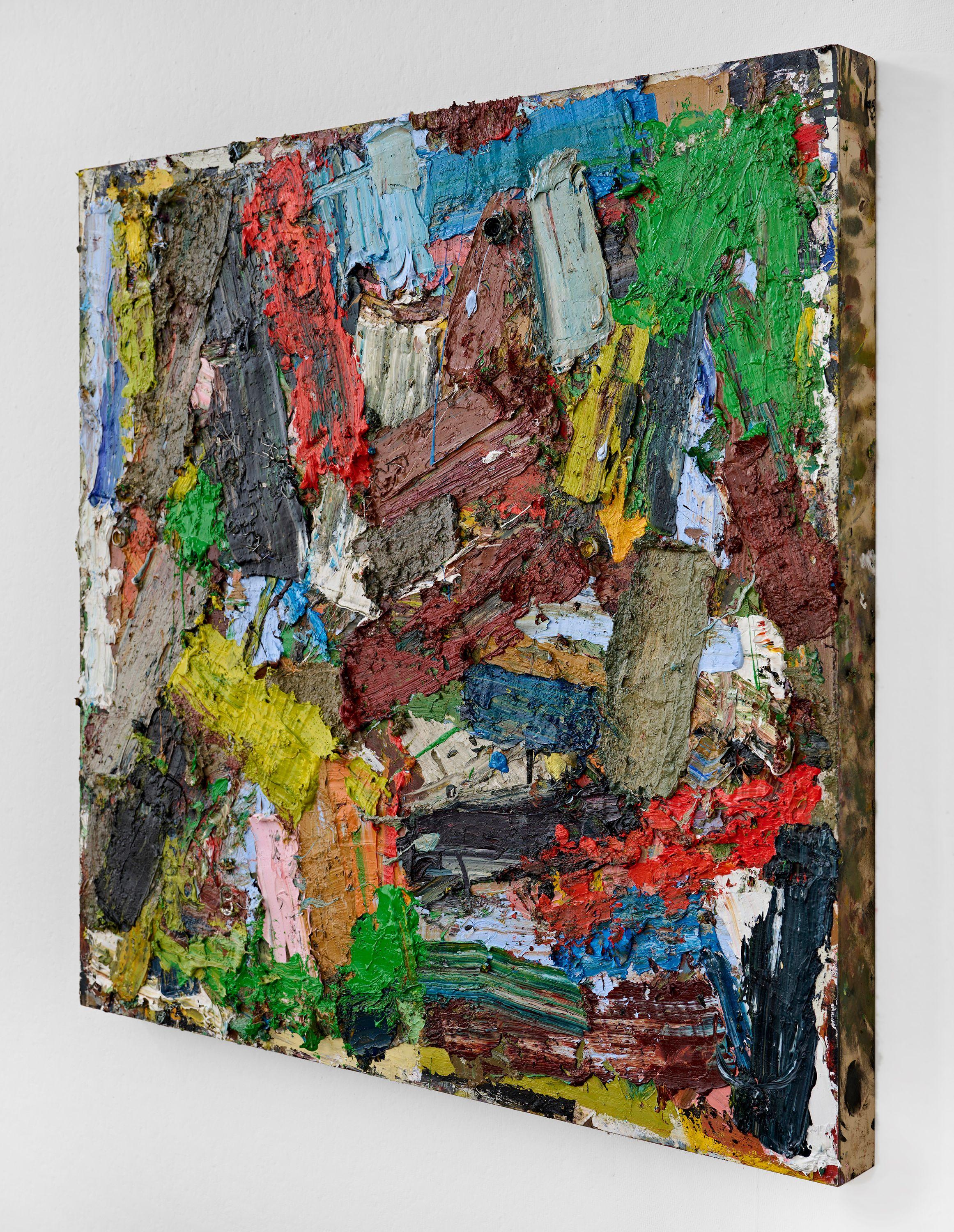 L'isola del tesoro, Pittura, Olio su pannello di Wood - Painting Espressionismo astratto di Ethan Newman
