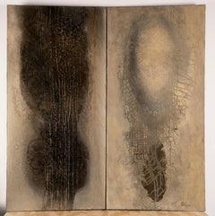 Antique American Abstract Expressionist Large Original Signed Oil Painting