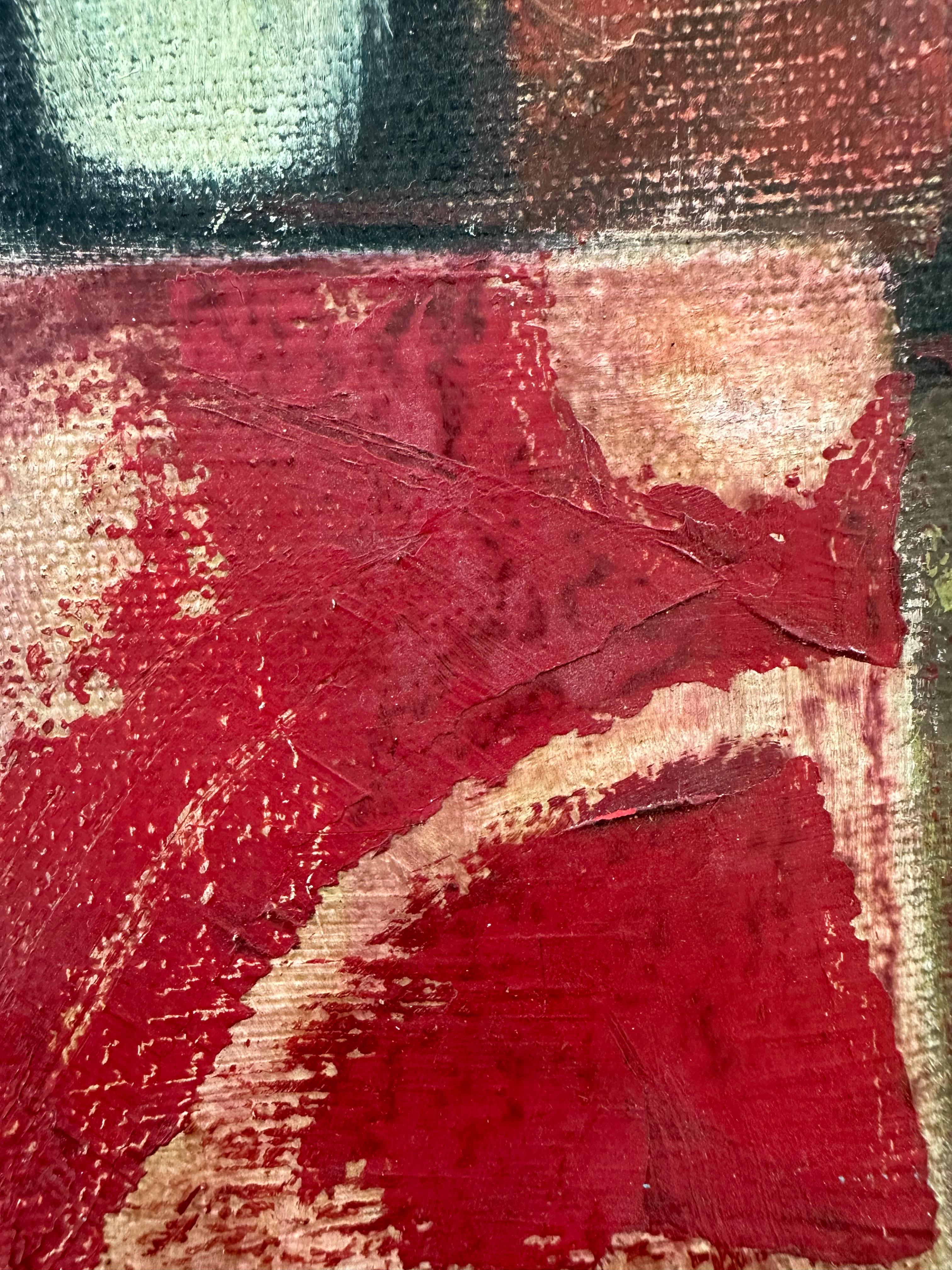 Ethel Fisher (1923-2017).

Senza titolo, ca. 1950s.

Olio su tela di lino, 10,25 x 12 pollici.

Lievi macchie di umidità sul retro. Graffio nella vernice bianca sulla parte anteriore a forma di arco. 

Istruzione
Università di Houston

Università