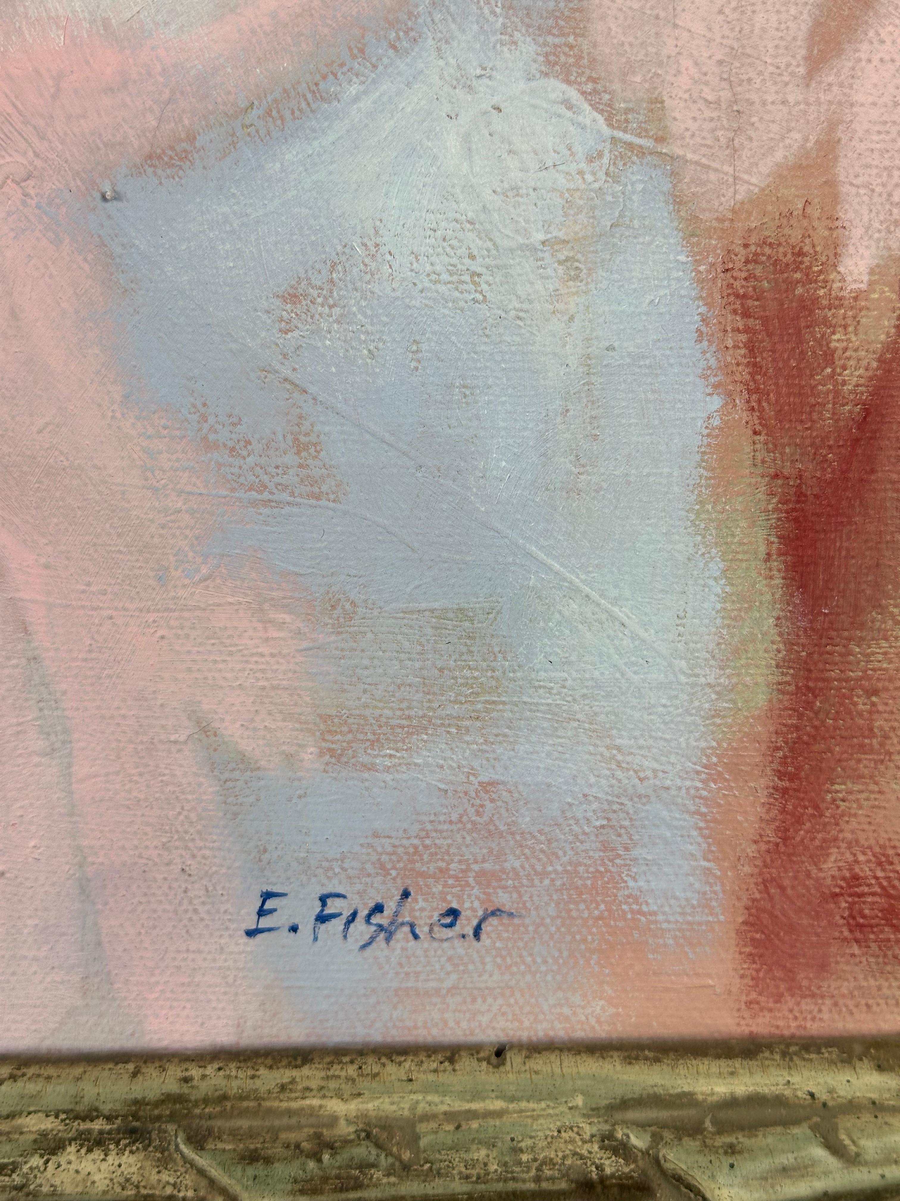 Senza titolo (Pittura espressionista astratta) - Abstract Painting Grigio di Ethel Fisher