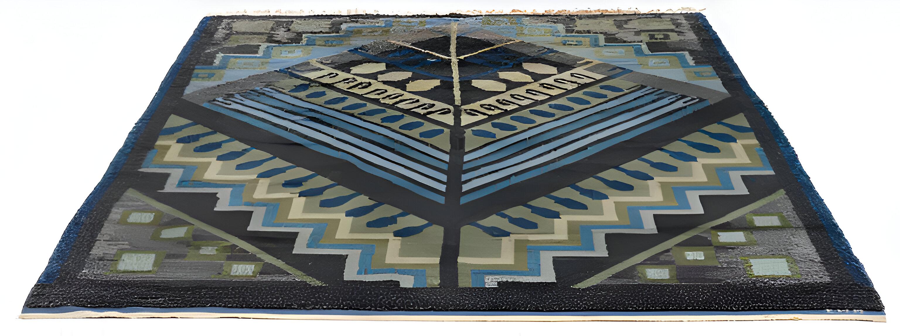 Mid-Century Modern Ethel Halvar Andersson - Tapis géométrique noué à la main, Suède, années 1940 en vente