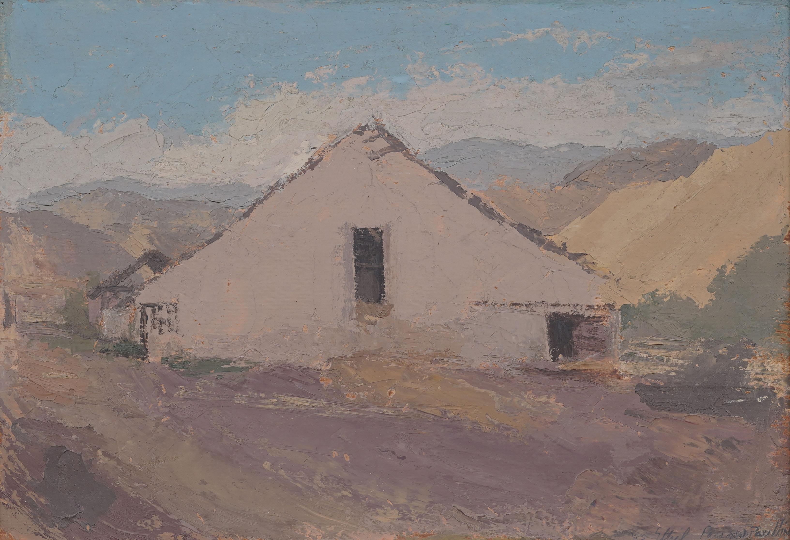 Antiguo paisaje impresionista californiano Pintura al óleo moderna enmarcada y firmada - Painting Moderno de Ethel M. Parsons (Telford) Paullin 