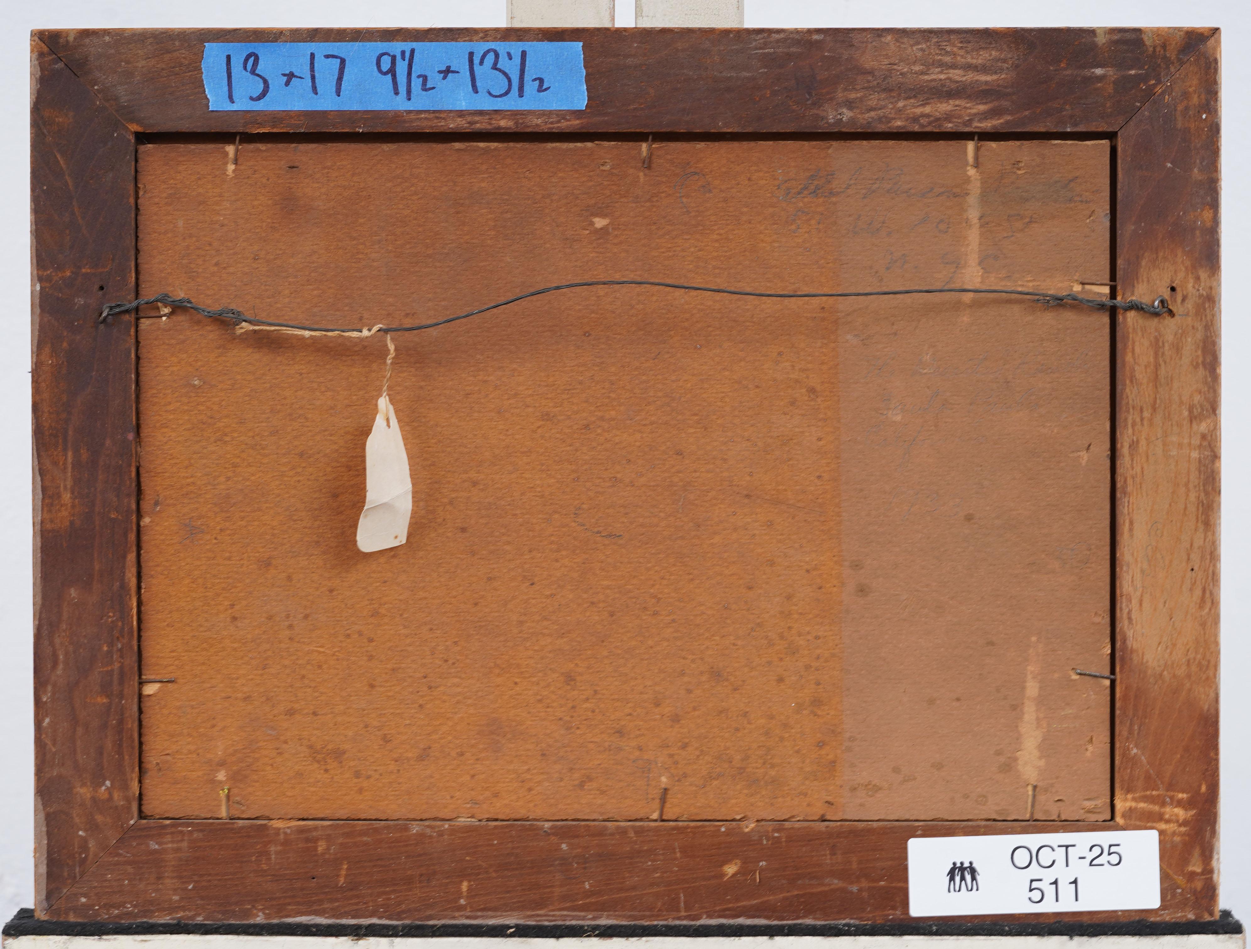 Antiguo paisaje impresionista californiano Pintura al óleo moderna enmarcada y firmada en venta 3