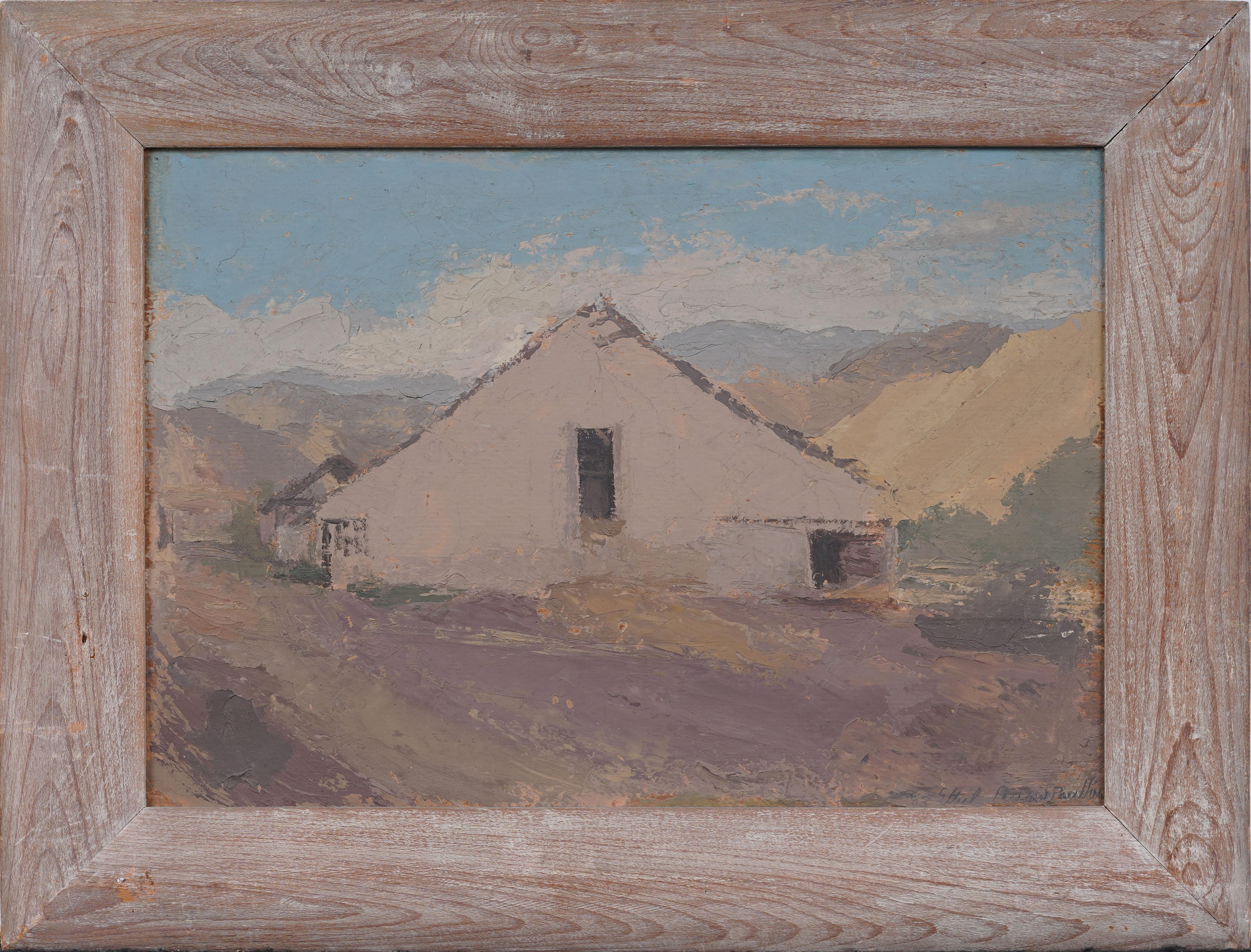 Landscape Painting de Ethel M. Parsons (Telford) Paullin  - Antiguo paisaje impresionista californiano Pintura al óleo moderna enmarcada y firmada