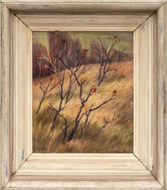 Ethel Magafan 1946 Oil Painting Hillside Colorado Landscape Autumn
