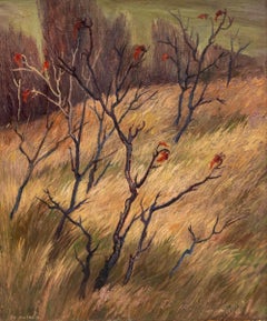 Ethel Magafan 1946 Oil Painting Hillside Colorado Landscape Autumn