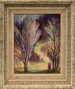 Ethel Magafan Pittura ad olio con cornice, Colorado Regionalism, Primavera del 1944