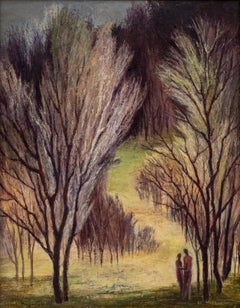 Ethel Magafan Primavera temprana 1944 Pintura al óleo enmarcada, Regionalismo de Colorado