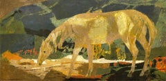 Lone Horse in Abstract Landscape