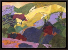Mountains Above the Meadow, halb abstraktes modernistisches Landschaftsgemälde aus Colorado
