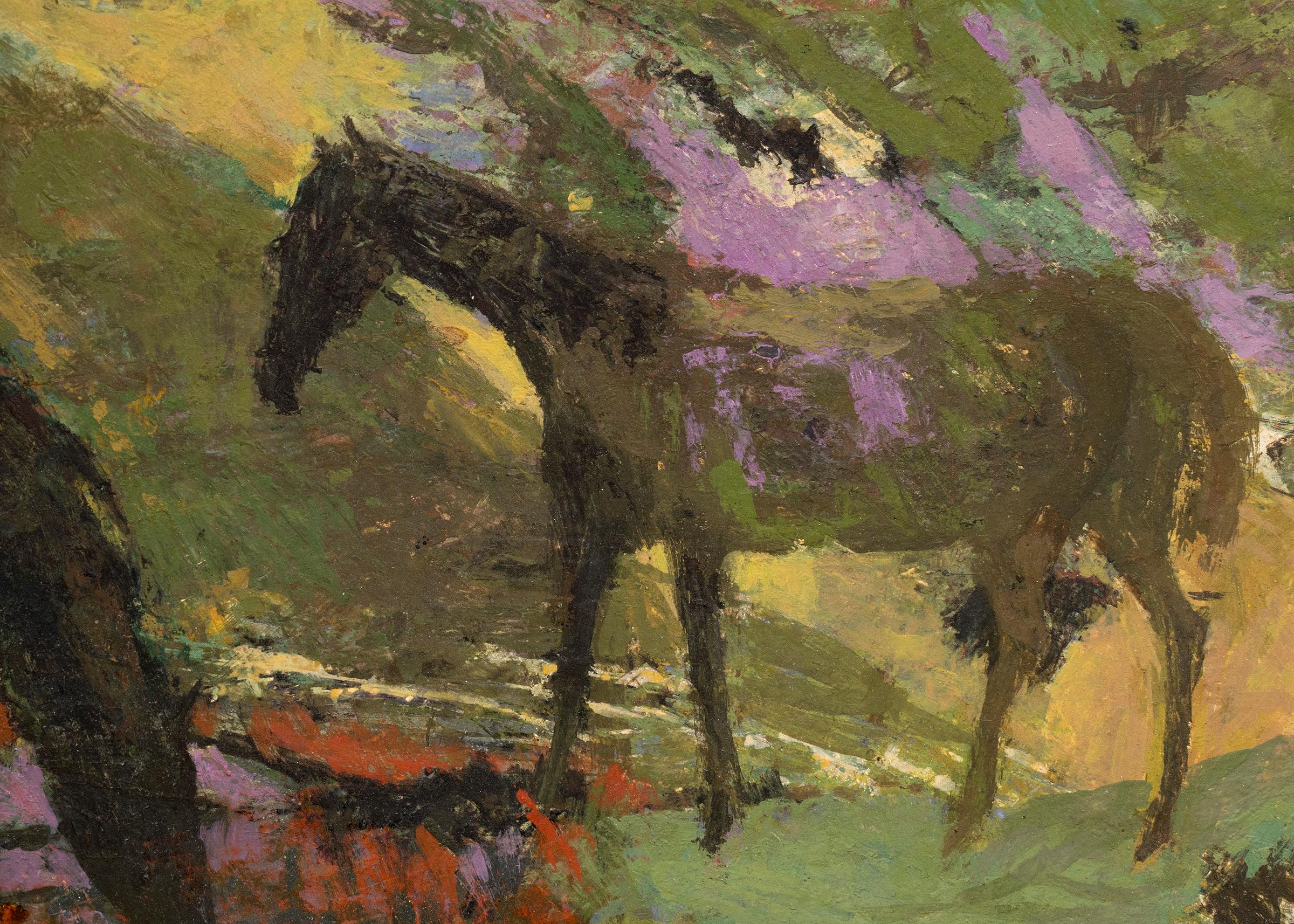 peinture de chevaux abstrait