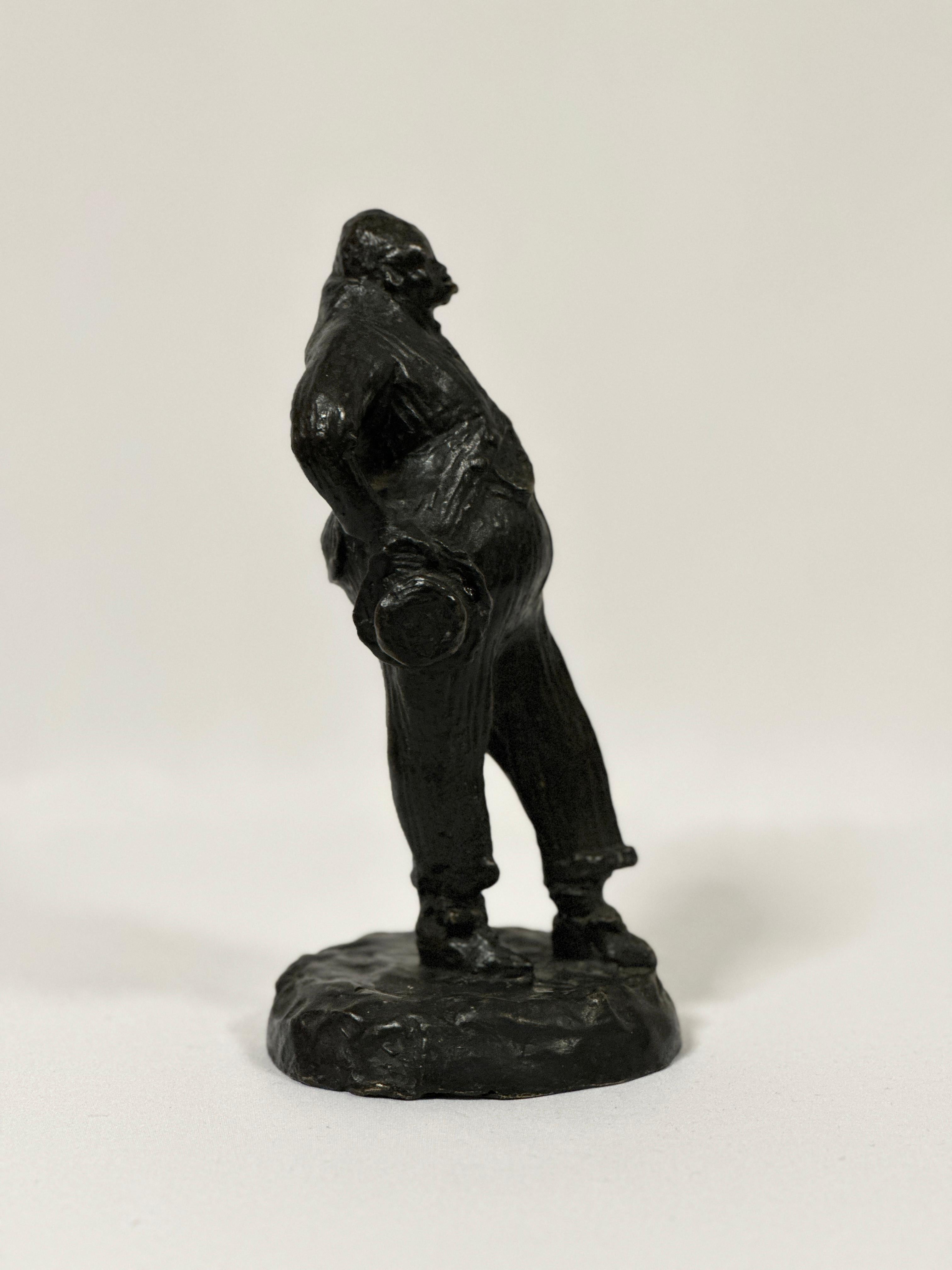 The Gambler, Joe Johnson - Sculpture by Ethel May Klinck Myers