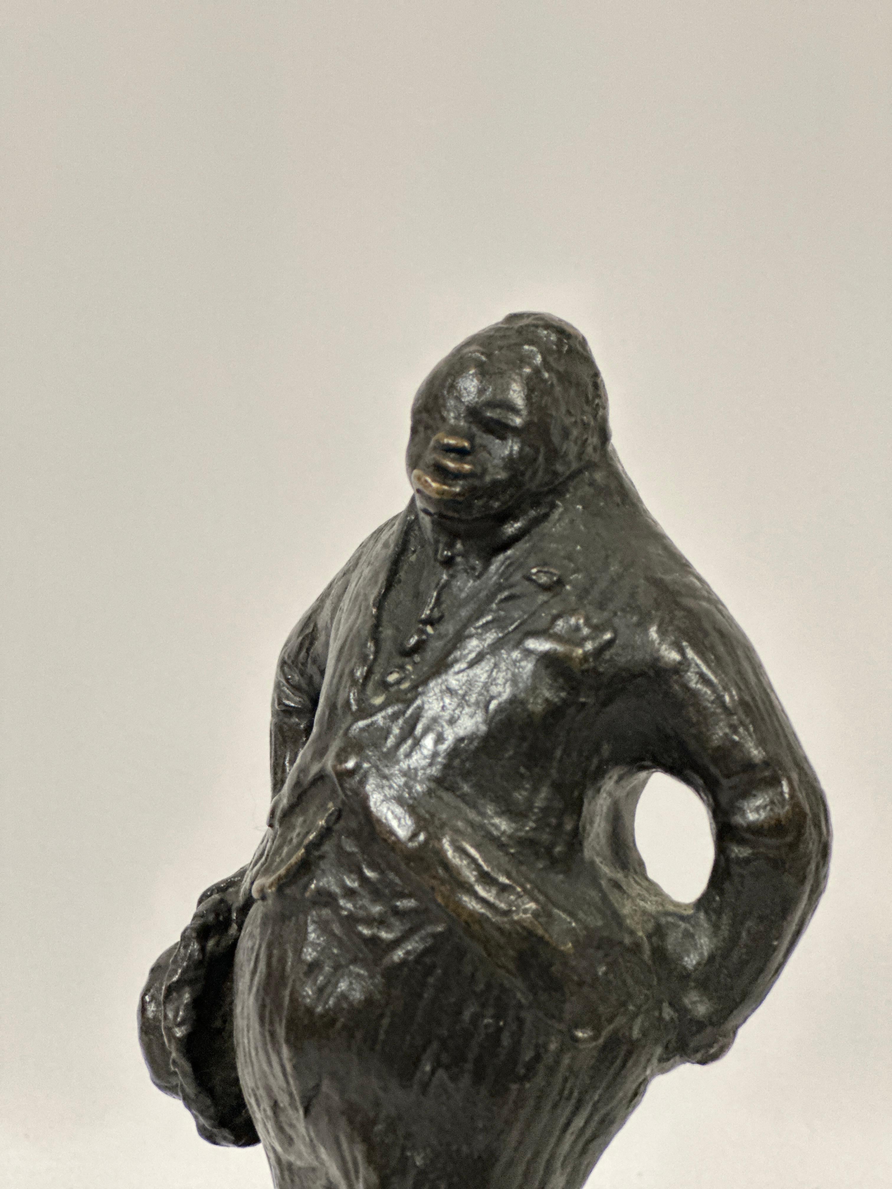 The Gambler, Joe Johnson - Ashcan School Sculpture by Ethel May Klinck Myers