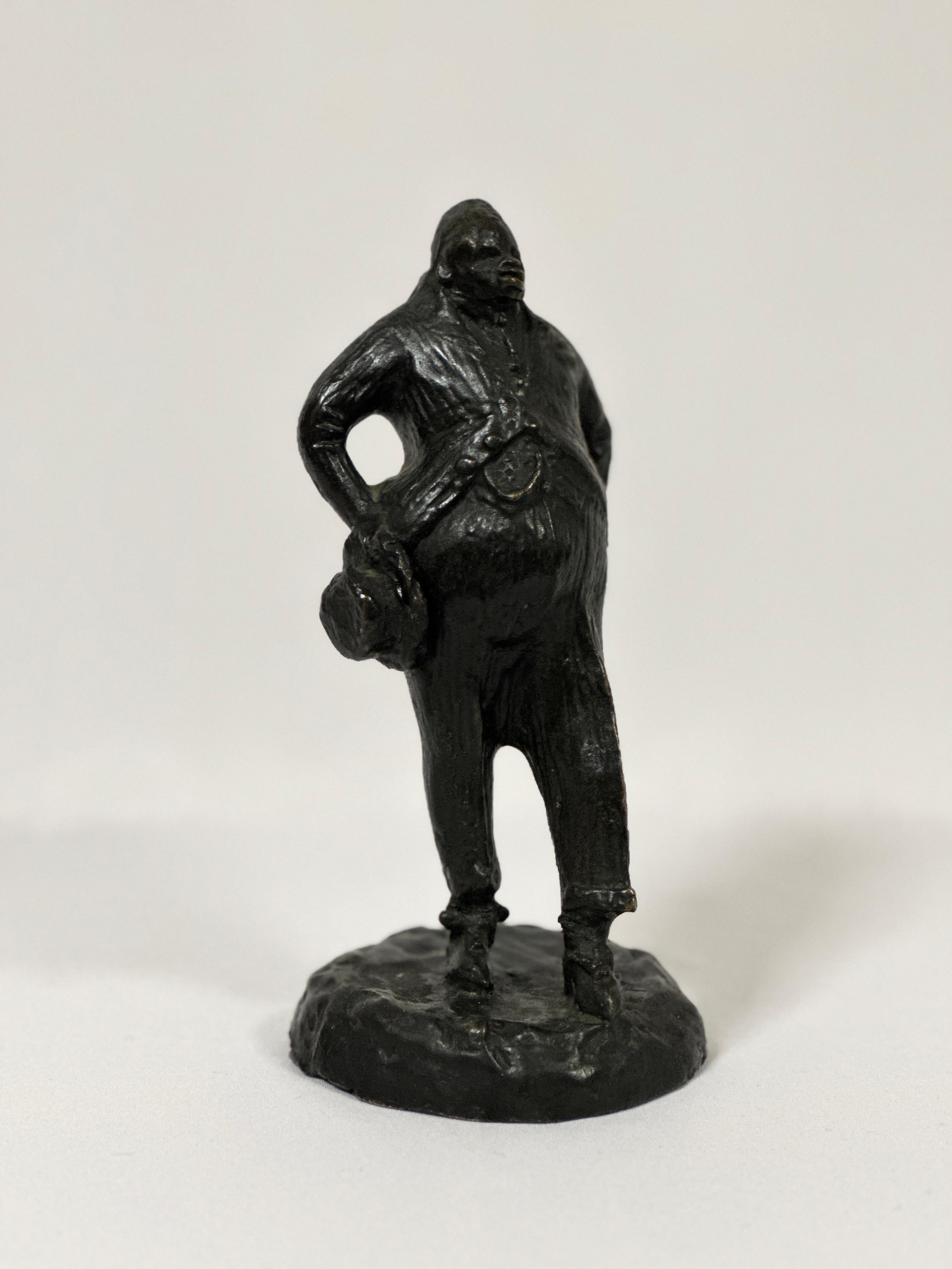 Ethel May Klinck Myers Figurative Sculpture - The Gambler, Joe Johnson