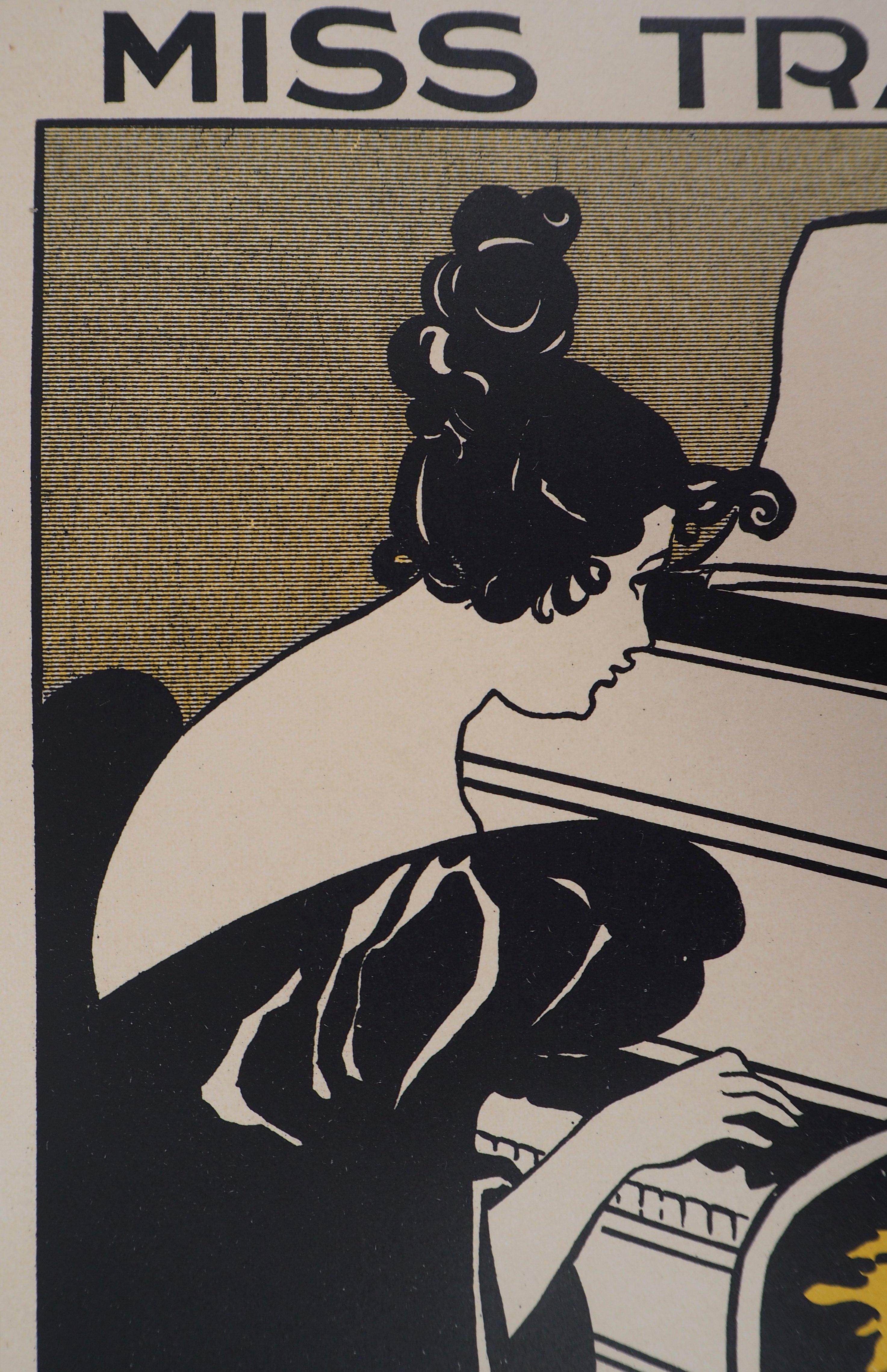 Young Girl at the Piano - Lithograph (Les Maîtres de l'Affiche), 1897 - Beige Figurative Print by Ethel Reed