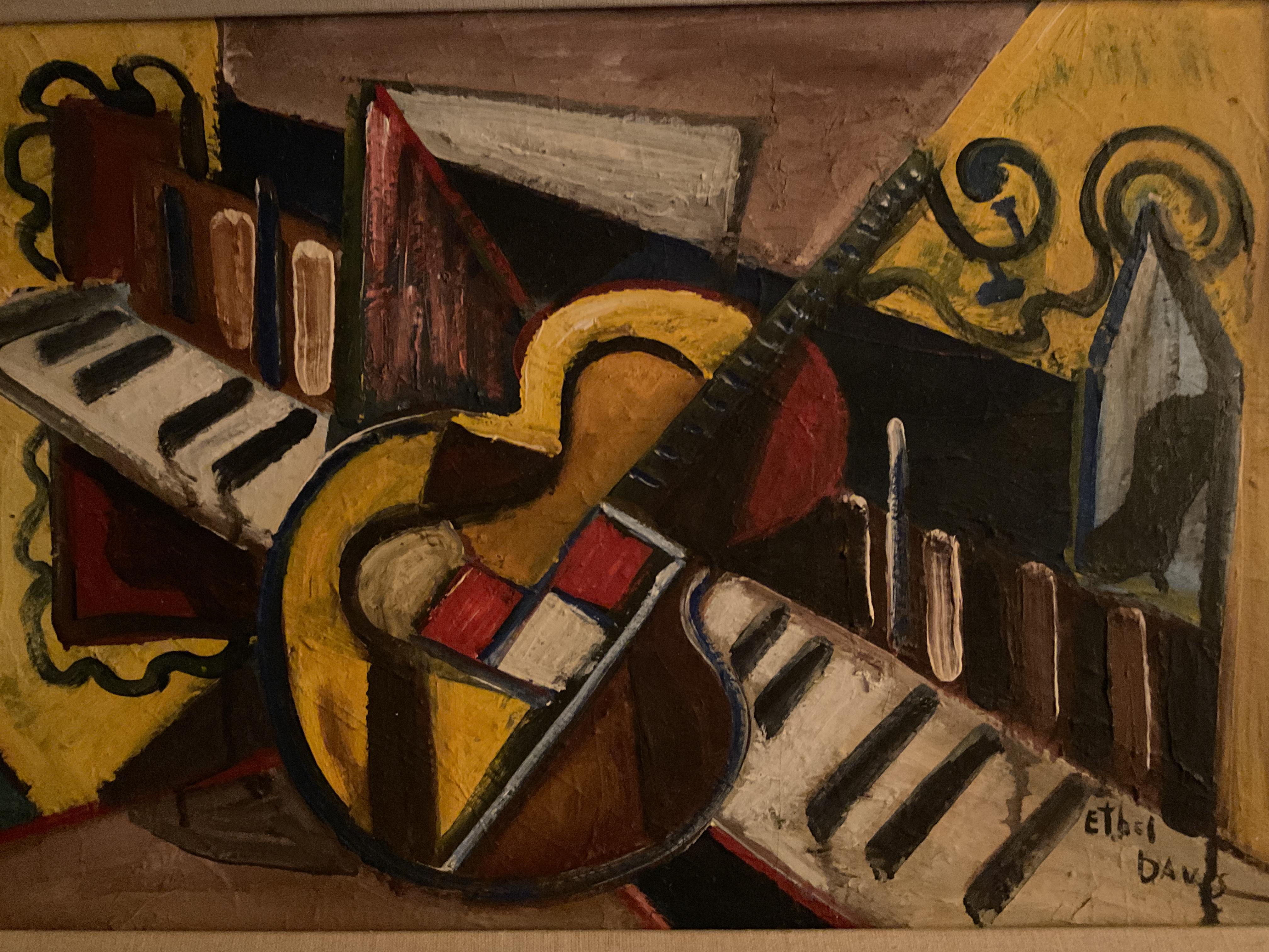 Abstraktes Musik-Ölgemälde der südlichen Moderne von Ethel Davis, Alabama, 1940 – Painting von Ethel Rosetta Davis