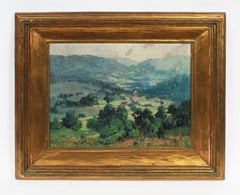 Antike amerikanische Frau Impressionist signiert Landschaft Kunst & Handwerk NY Malerei