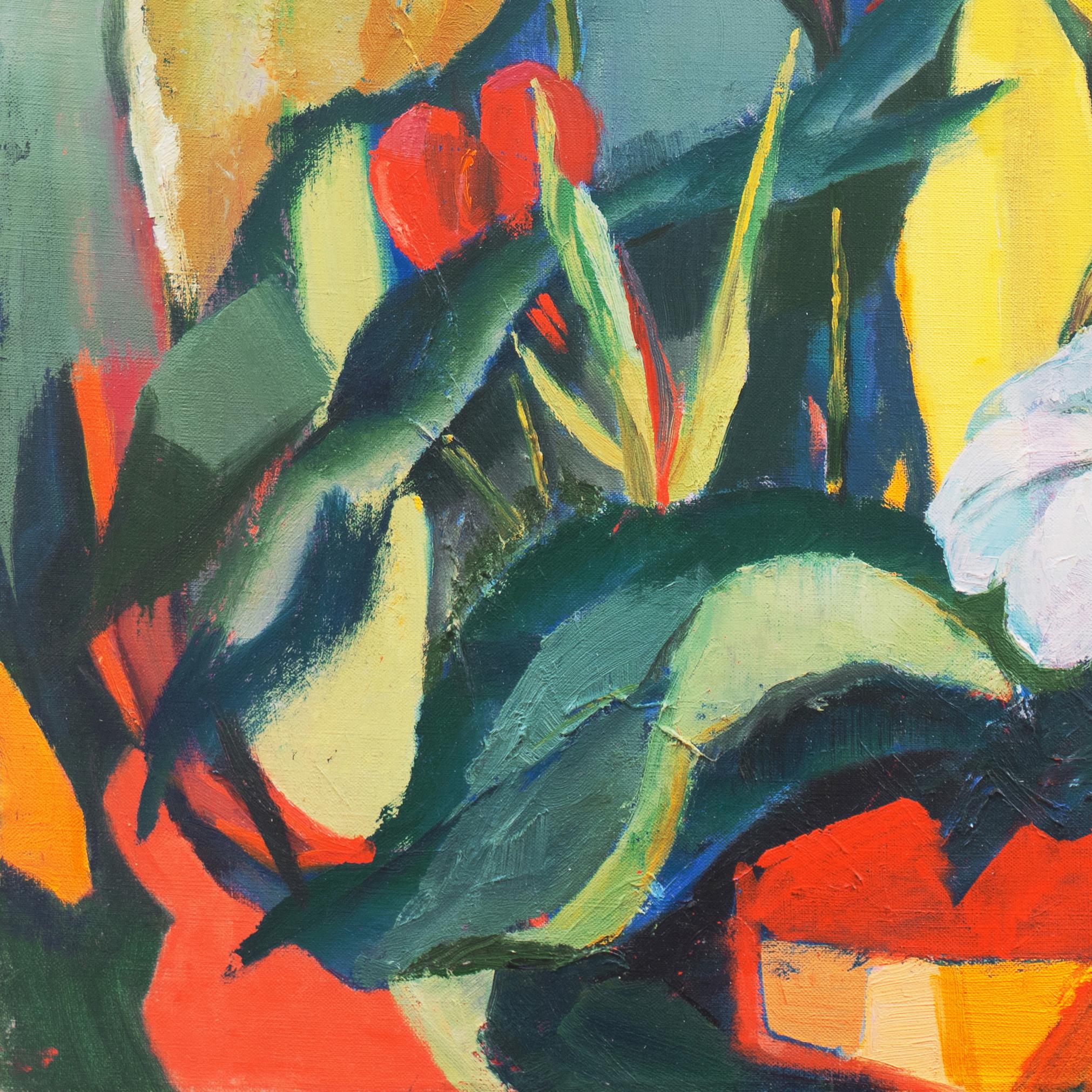 Signed lower right, 'Ethelyn Pratt Cobb' (American, 1884-1973) and dated, verso, 1962. Additionally signed and inscribed, verso, 'Tropical Flowers in our cabin in Hawaii - before crossing the Pacific Ocean, 1962. Painted on our return from three