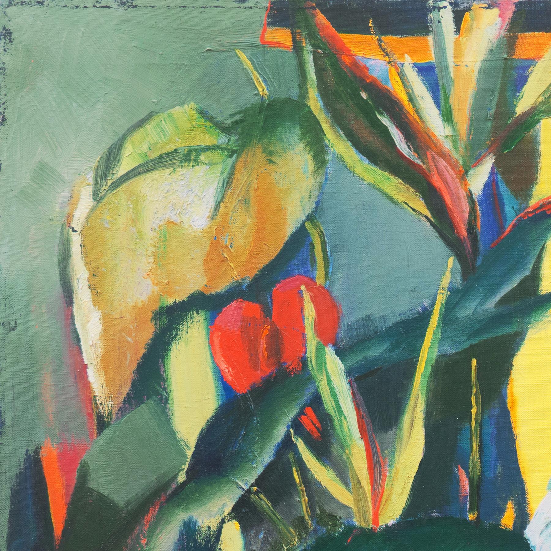 'Birds of Paradise, Hawaii', Mid-century, New York Woman Artist, Woodstock, ASL For Sale 1