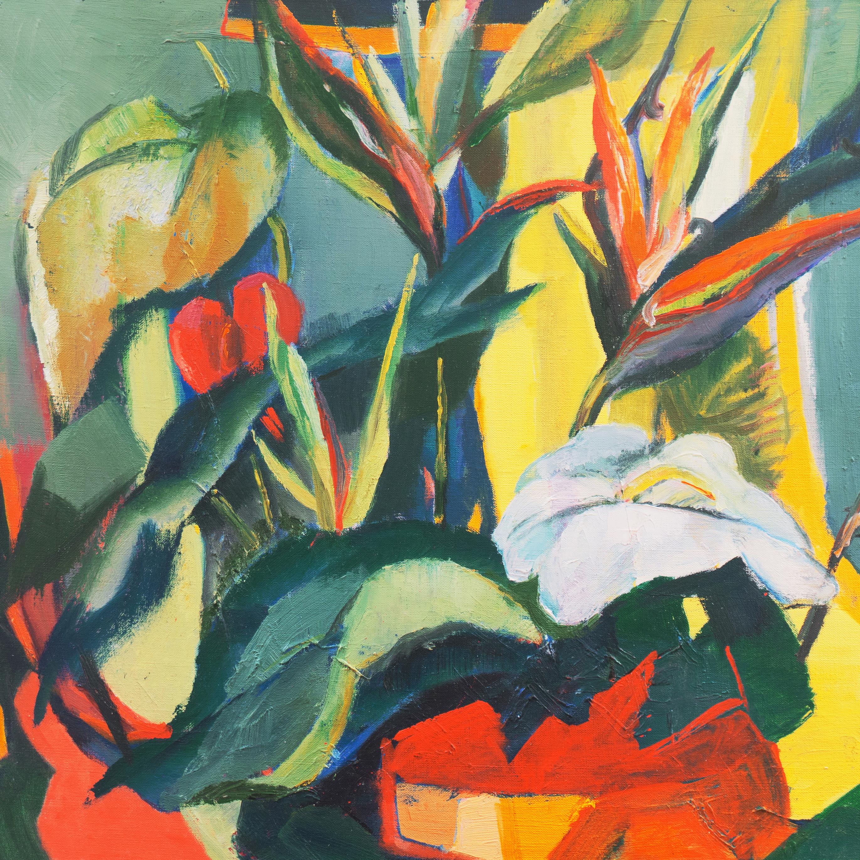 'Birds of Paradise, Hawaii', Mid-century, New York Woman Artist, Woodstock, ASL For Sale 2