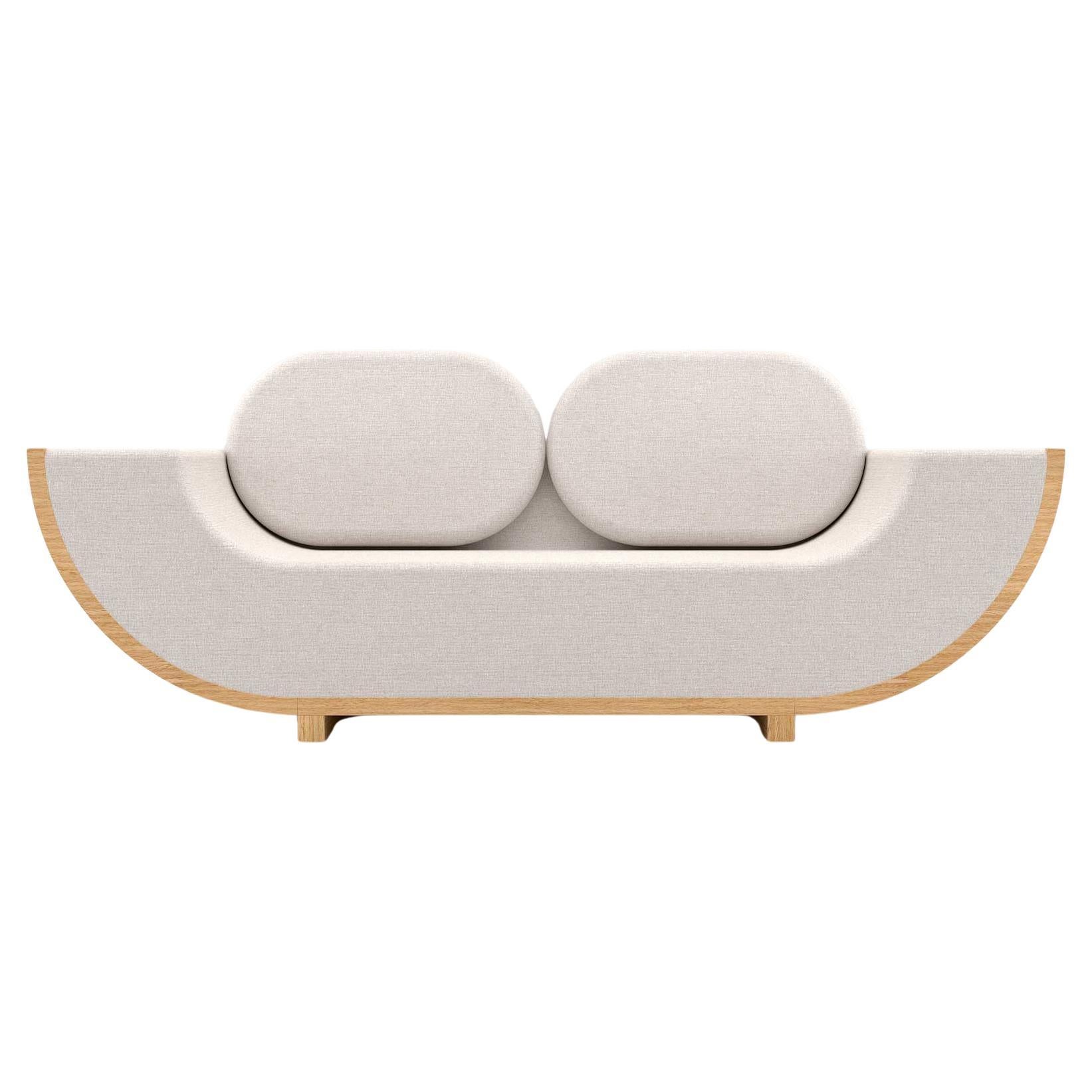 Ether 2 Seat Sofa - Canapé moderne Handcraft avec base en Wood Wood naturel