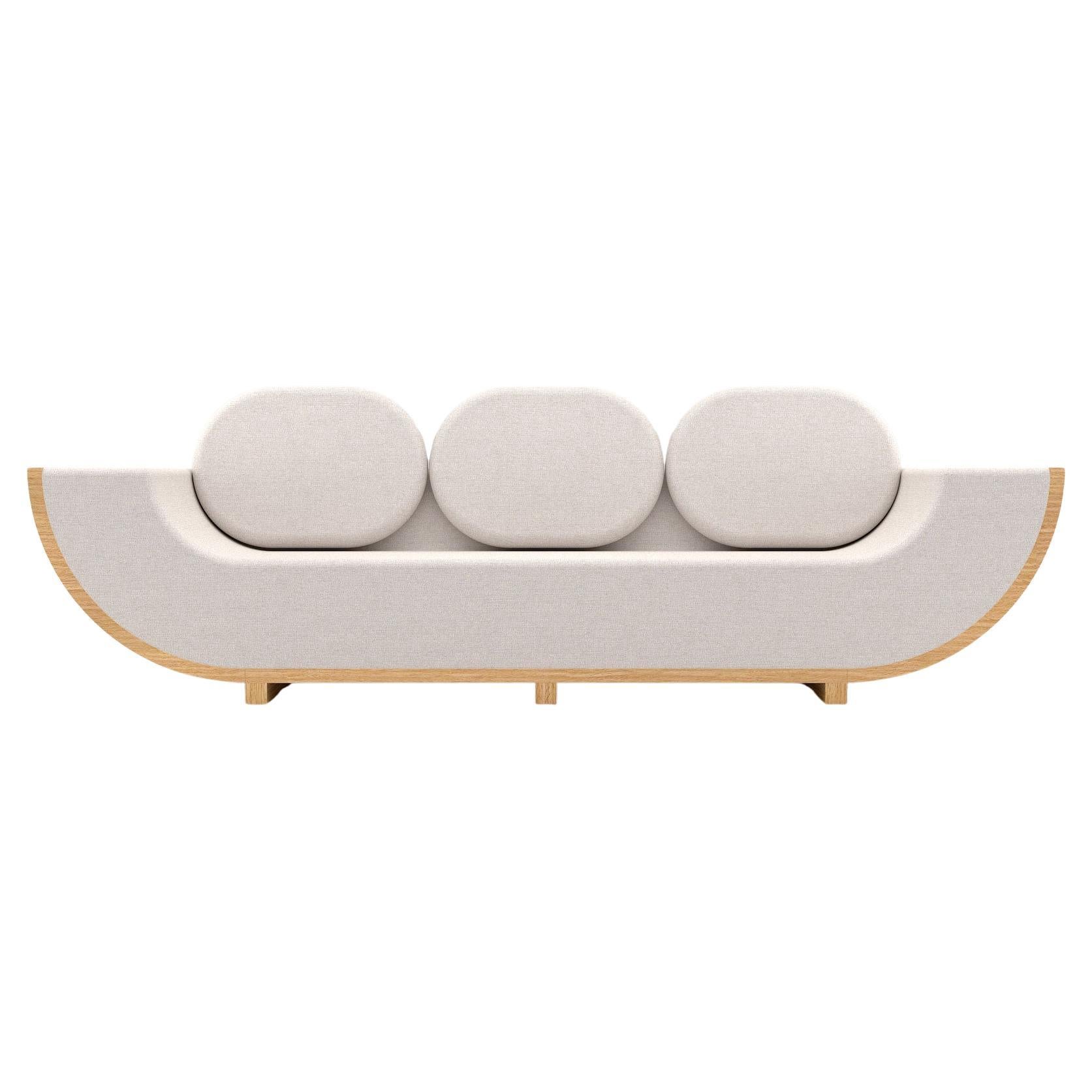 Ether 3 Seat Sofa - Canapé moderne Handcraft avec base en Wood Wood naturel