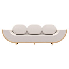 Ether 3 Seat Sofa - Modern Handcrafted Sofa with Natural Wood Base