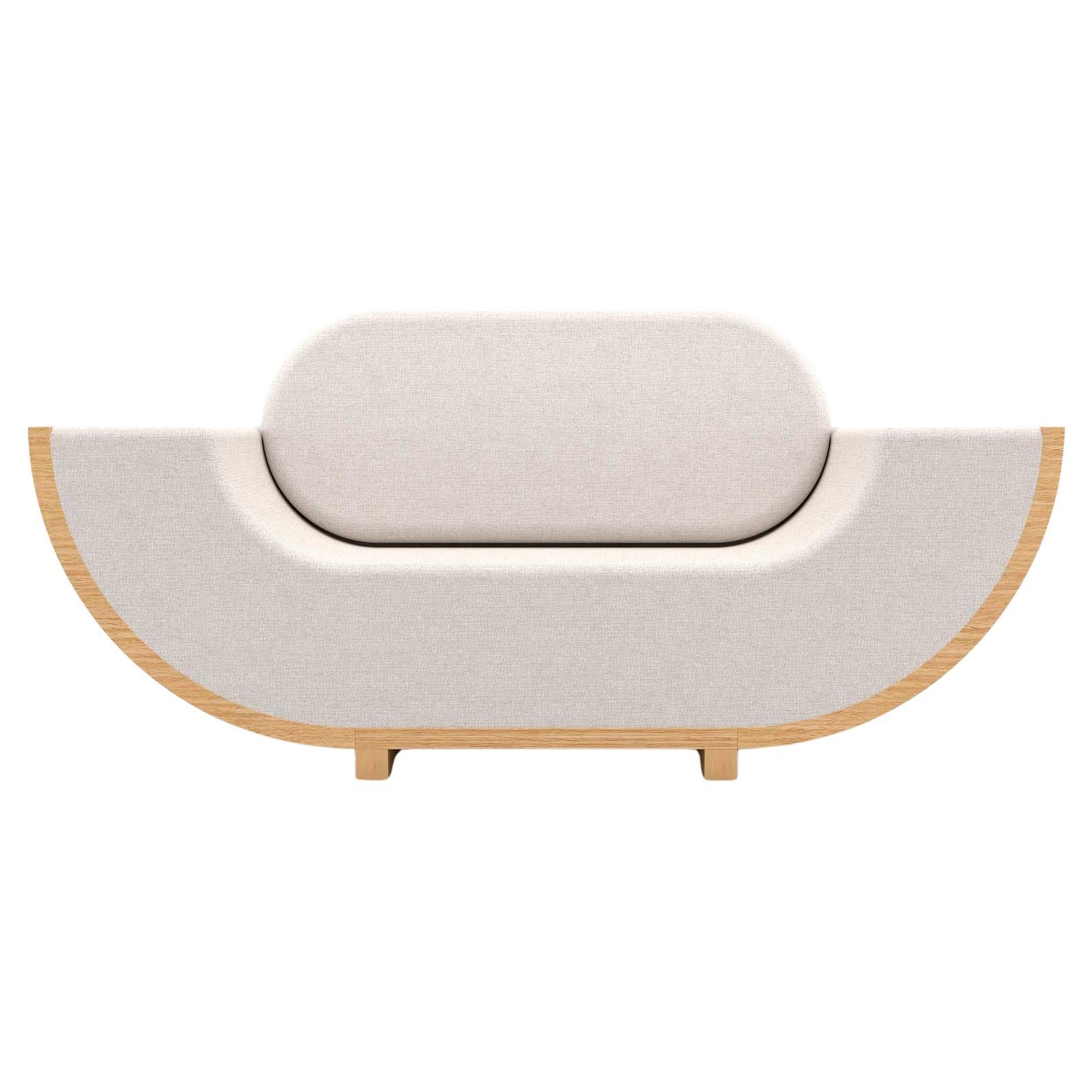 Sillón Ether - Sillón moderno hecho a mano con base de madera natural