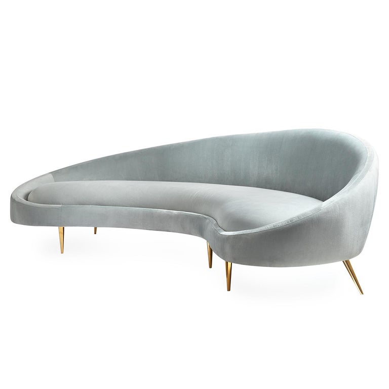 Modern Ether Curved Velvet Sofa