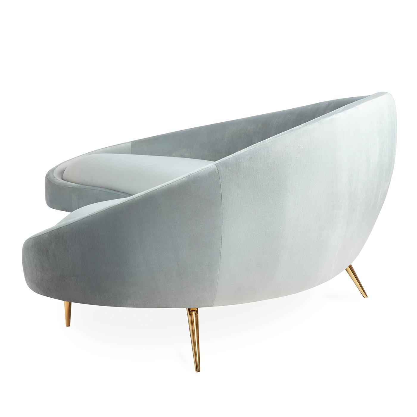 curved velvet couch