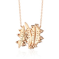 Ethereal Abstract Garnet and Diamond Pendant Made In 14k Gold