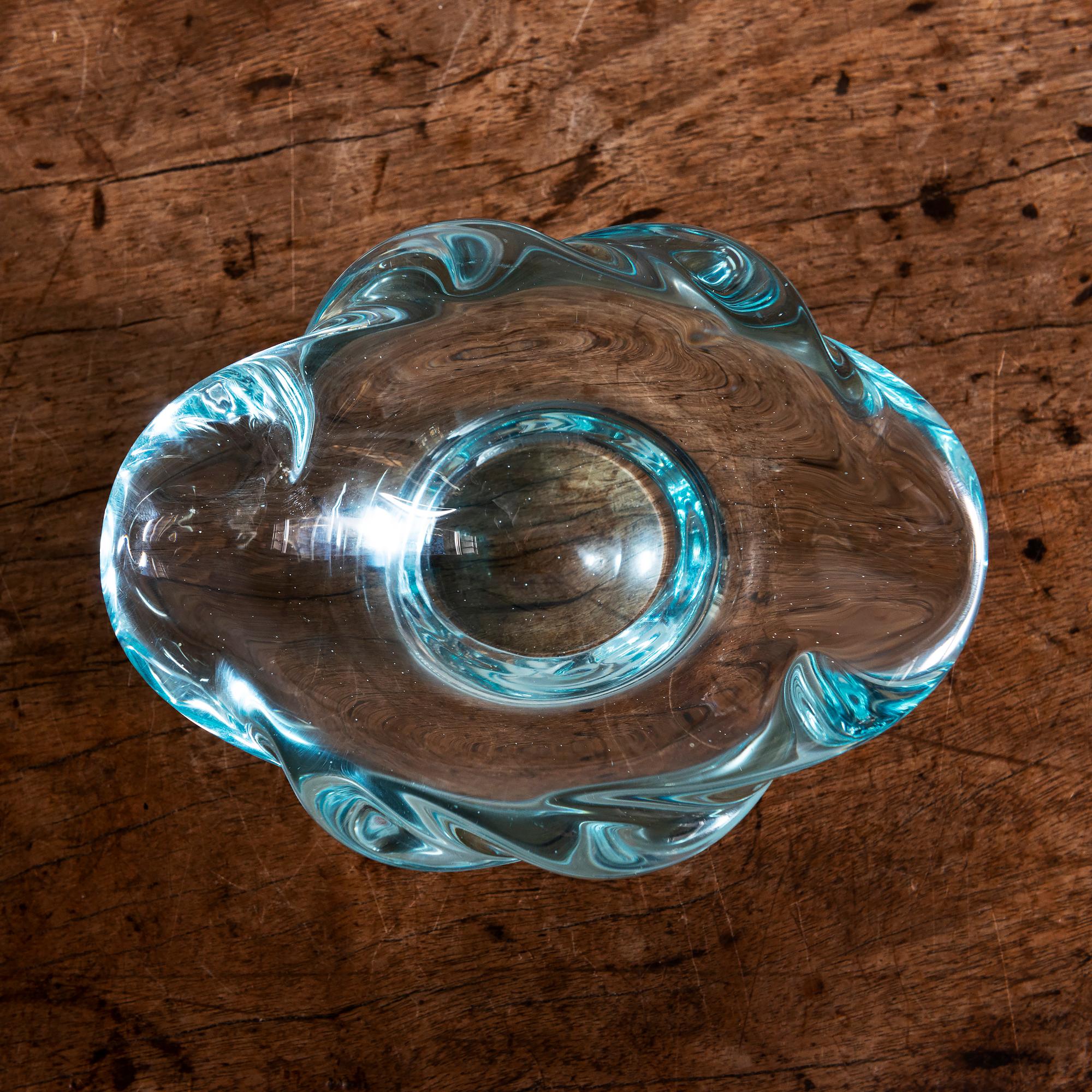 Ethereal Blue Crystal Bowl by Daum, France, 1950s 1