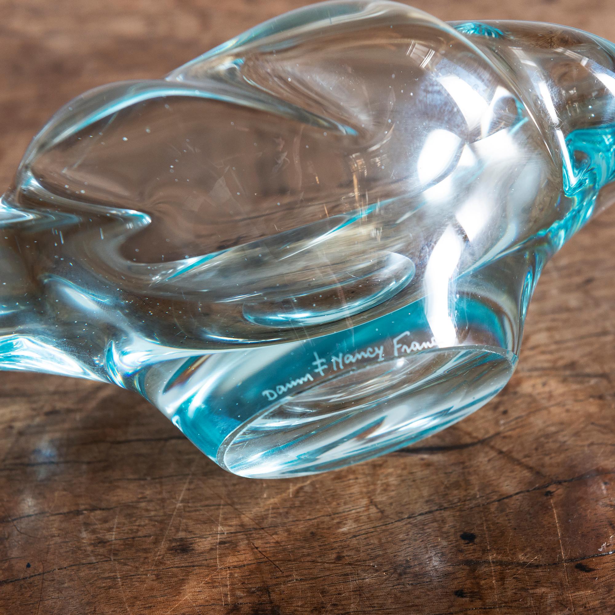 Ethereal Blue Crystal Bowl by Daum, France, 1950s 2