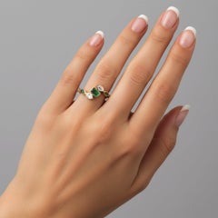 Ethereal Diamond 14K (or 18k upon request) Yellow Gold Emerald Eternity Ring