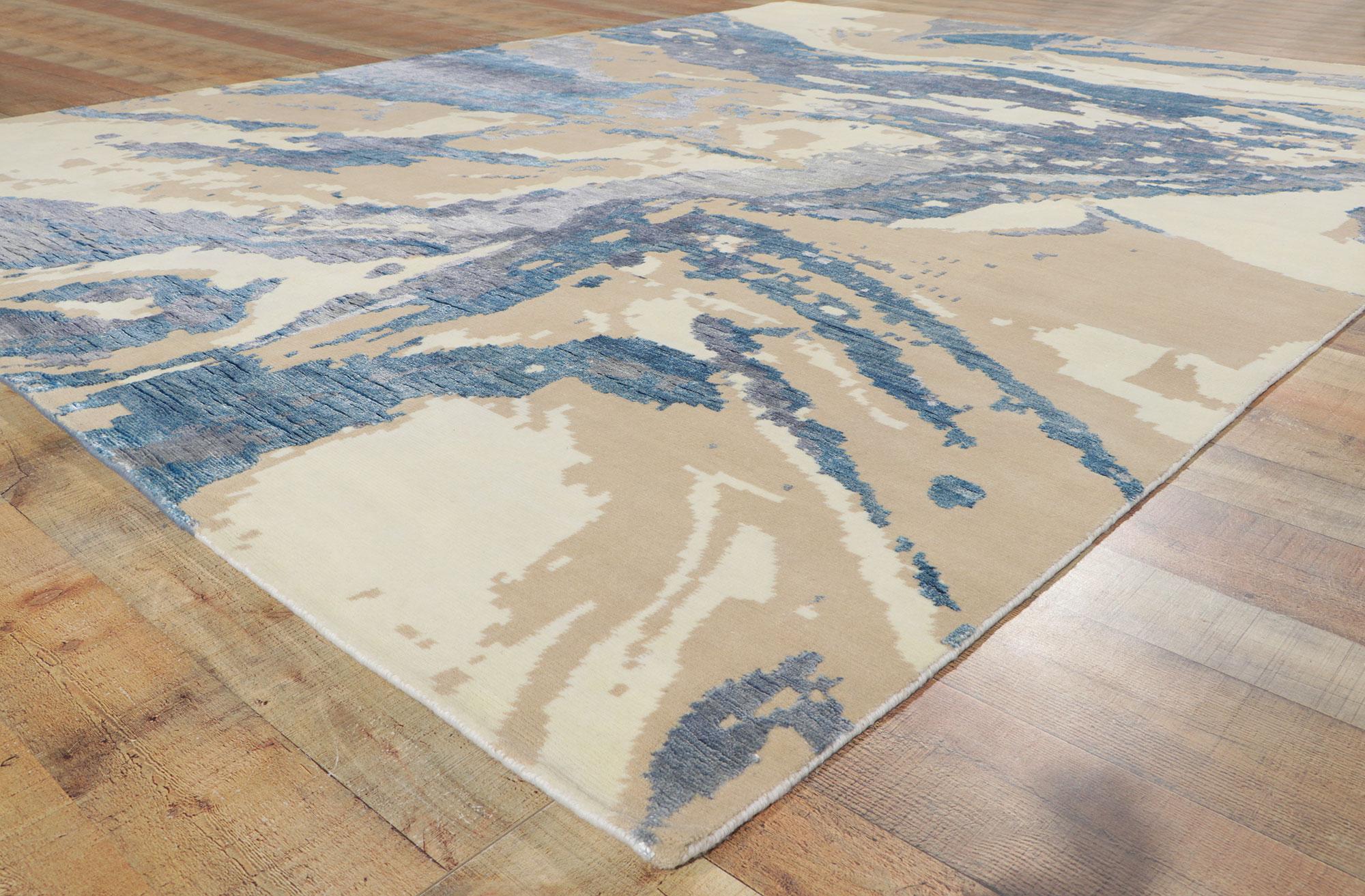 Wool Ethereal Earthflow: An Abstract Biophilic Masterpiece of Organic Modern Style For Sale