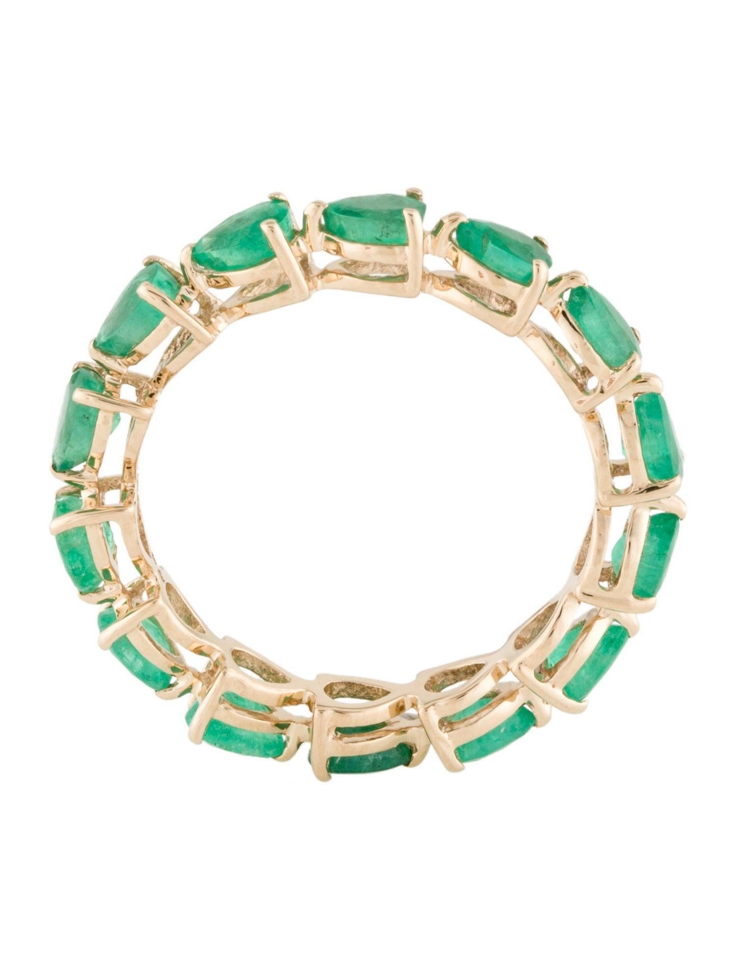 Splendid 14K Gold 2,11ctw Smaragd Eternity-Ring Größe 6,5 Exquisite Edelsteinring im Zustand „Neu“ im Angebot in Holtsville, NY