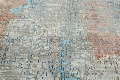 Ethereal Elegance Soft 12x15 Feet Gray Ivory Hand-Knotted Rug Carpet