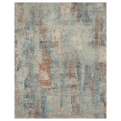 Ethereal Elegance Soft 12x15 Feet Gray Ivory Hand-Knotted Rug Carpet