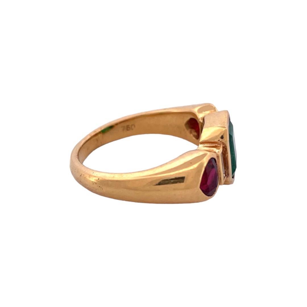 Ethereal Emerald and Ruby 18K Gold Ring

Indulge in the captivating beauty of our 