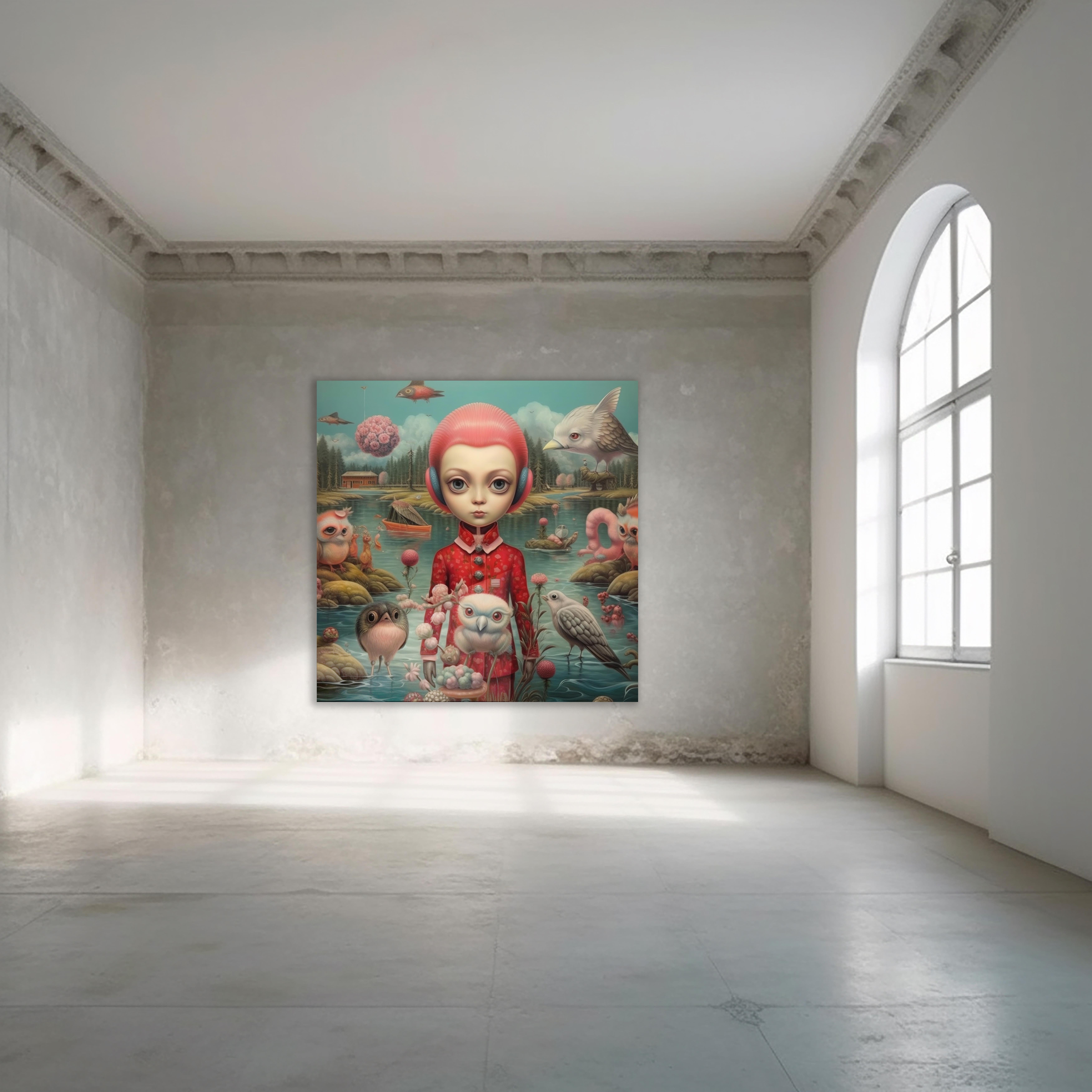 Titel: Ätherisches Gleichgewicht der surrealen Visionen
Medium: Acryl und gemischte Medien auf Leinwand
Größe: 152cm x 152cm
Bildunterschrift: Treten Sie ein in ein Reich, in dem Träume und Realität ineinander übergehen, wenn lebendige Farben und