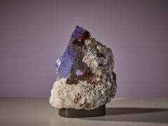 Ethereal Fluorite: Blue Barite Matrix with Red Accents from Morocco