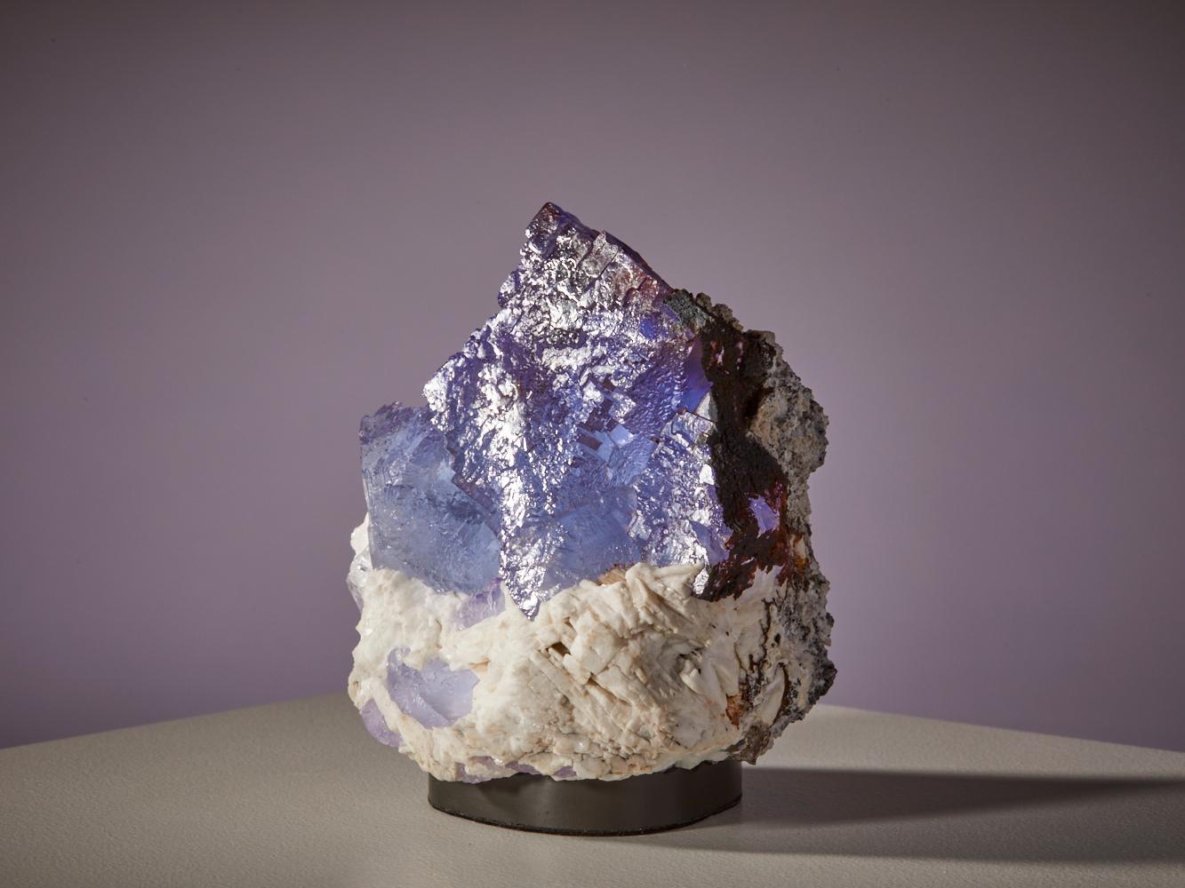 Crystal Ethereal Fluorite: Blue Barite Matrix with Red Accents from Morocco