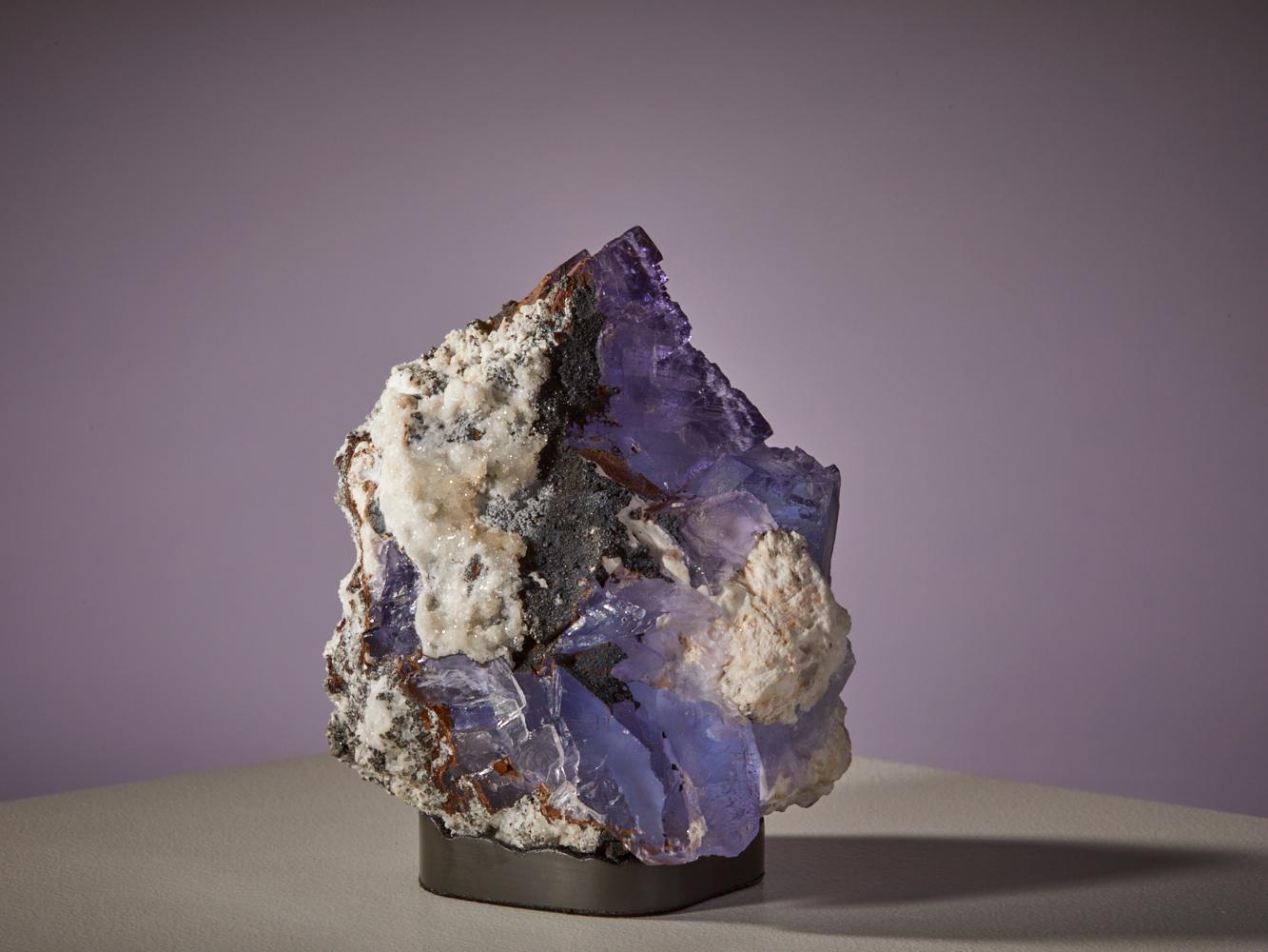 Ethereal Fluorite: Blue Barite Matrix with Red Accents from Morocco 3