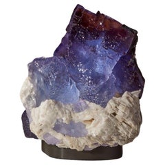 Ethereal Fluorite: Blue Barite Matrix with Red Accents from Morocco