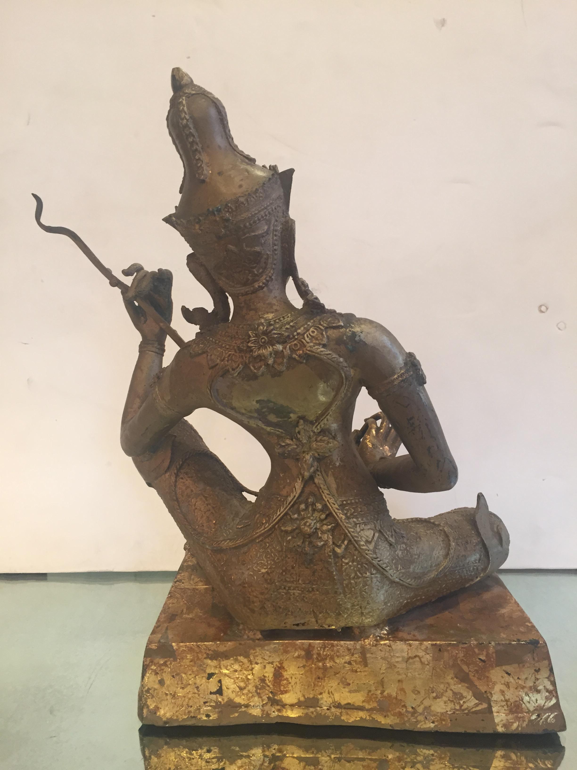 Ethereal Gilt Bronze Thai Deity Sculpture 3