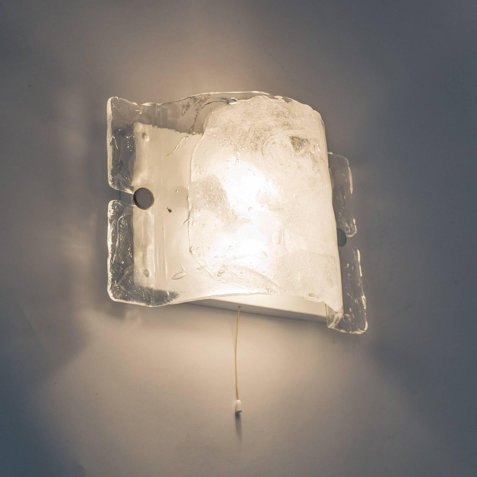 Ethereal Kalmar Glass Wall Light, 1970s For Sale 2