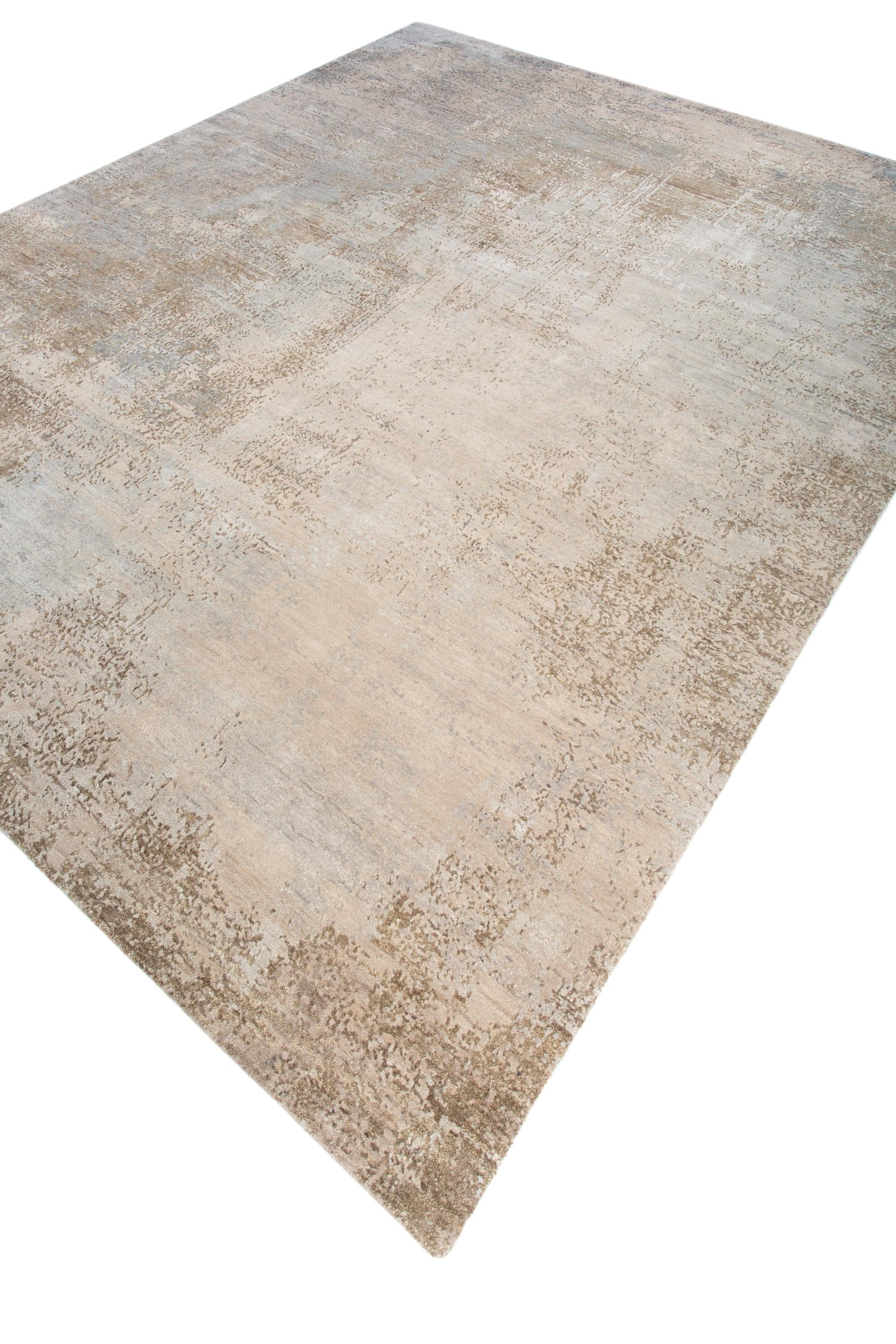Modern Ethereal Mesh Dark Ivory & Nickel 200X300 Cm Handknotted Rug For Sale