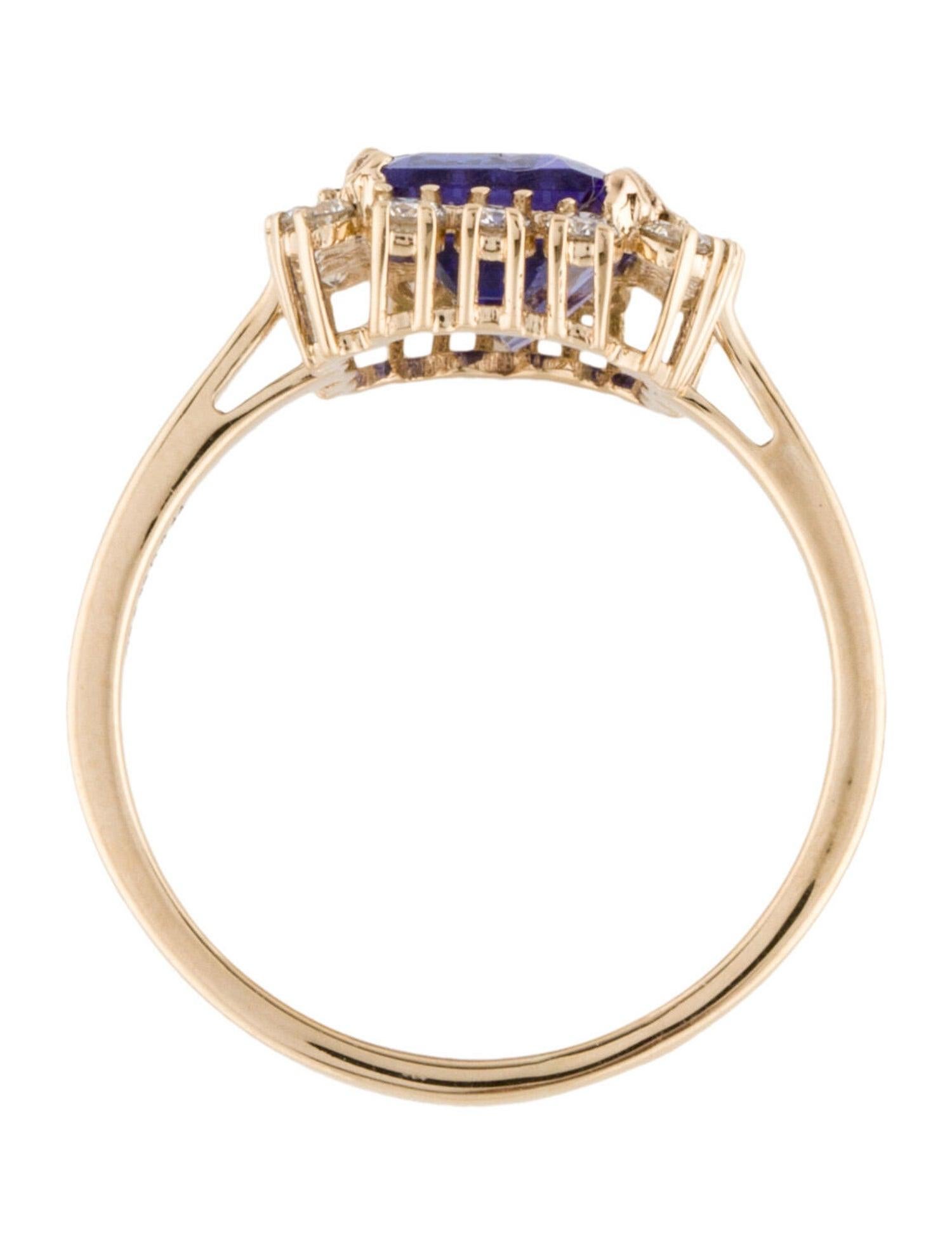 14K Tanzanite & Diamond Cocktail Ring 2.32ctw - Size 6.75 - Elegant Jewelry In New Condition For Sale In Holtsville, NY