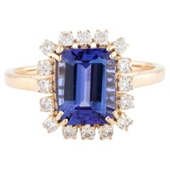14K Tanzanite & Diamond Cocktail Ring 2.32ctw - Size 6.75 - Elegant Jewelry